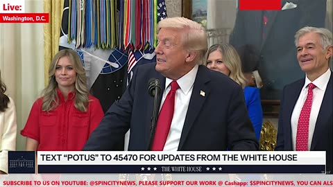 President Donald Trump makes an announcement