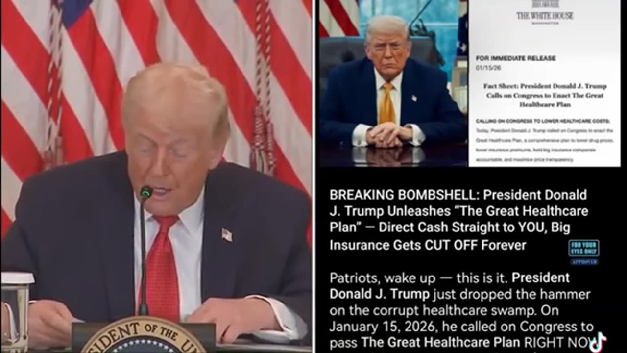 Trump on insurance premium reduction ..