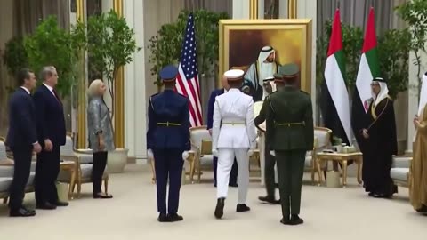 US President Trump with the Order of Zayed, the UAE's highest civilian honor.