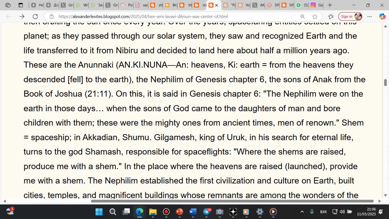 Dilmun was a center of landings and takeoffs of spaceships belonging to the Nephilim in the Sinai.