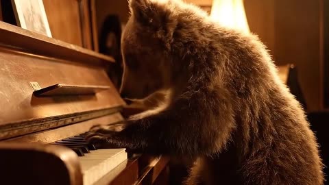 🎹 Jazz Bear Cub: The Cutest Pianist You’ll Ever See! 🐻✨