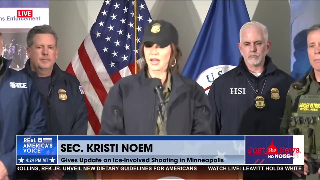 DHS Sec. Noem calls ICE attack "domestic terrorism"