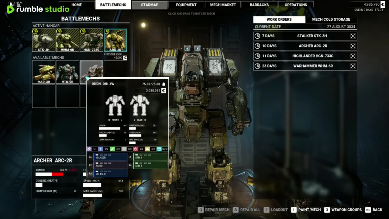 MechWarrior 5 vanilla second run through Day 12