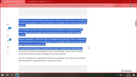 Os funcionários que estão sendo demitidos por postagens sobre o assassinato de Charlie Kirk