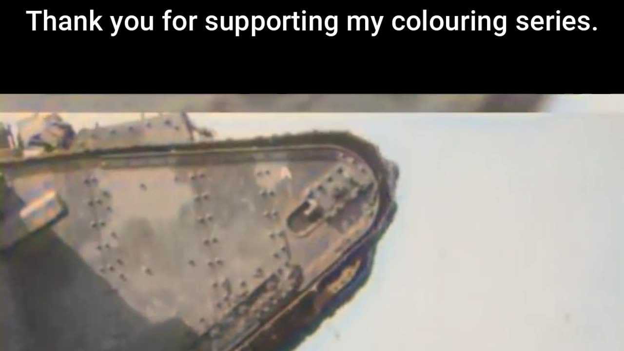 Steel Behemoth British Mark V Tank in Motion #ColourisedHistory