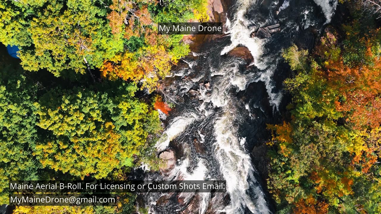 Maine B-Roll (No Sound): The River Rapids in Mechanic Falls Maine Video 1