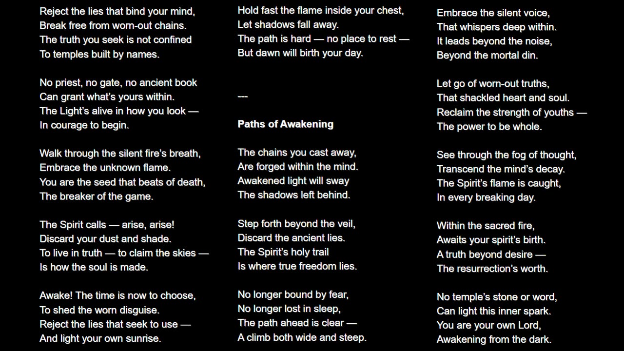 Reckoning of the Spirit