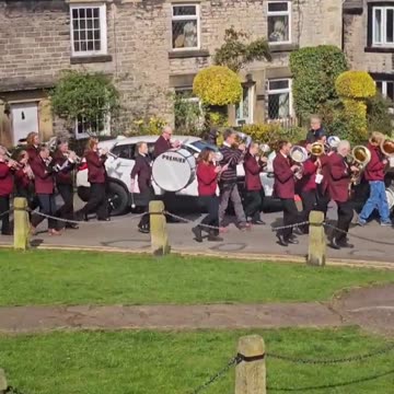 Palm Sunday parade in the village of Castleton in the Peak District