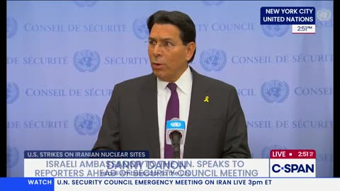Israeli Ambassador to the U.N. Speaks Before Security Council Meeting