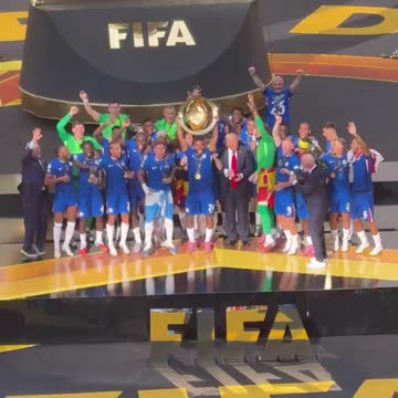 President Donald Trump didn't want to leave when Chelsea lifted the trophy.