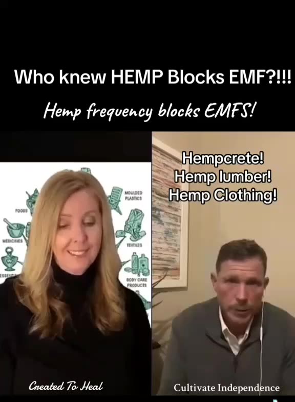 Hemp blocks EMFs..This plant is amazing with all of its utilities