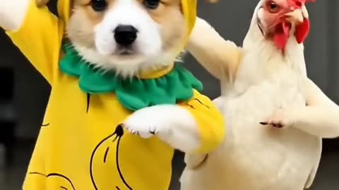 Cute_Puppy_Chicken_Banana_Dance_Challenge_#dogdance_#puppydance_#chickenbanana