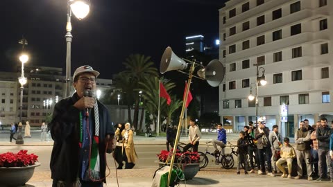 الوقفة التأبينية الرمزية للجبهة المغربية لدعم فلسطين ومناهضة التطبيع طنجة 09 11 2025 كريم الخمليشي