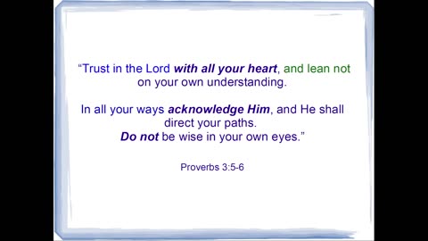 Do not be wise in your own eyes