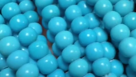 250508-3 Natural original Turquoise bead string: A soothing blue flowing