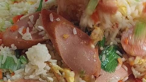 Sausage Egg Fried Rice! My Grandma Secret Recipe #Chinesecooking #FriedriceHack