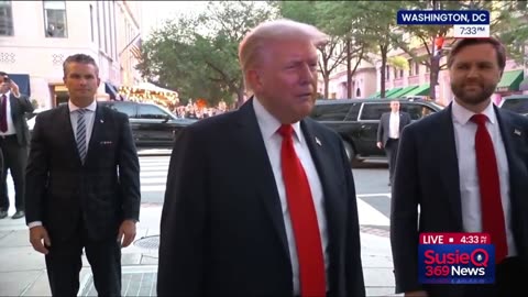 Pres. Trump Speaks to Reporters Before Dinner in DC