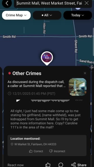 Cyraxx 12-31-25 Summit Mall report