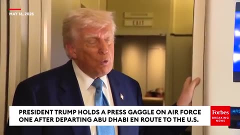 NEW VIDEO: President Trump Holds Press Gaggle On Air Force One After Departing Middle East For U.S.