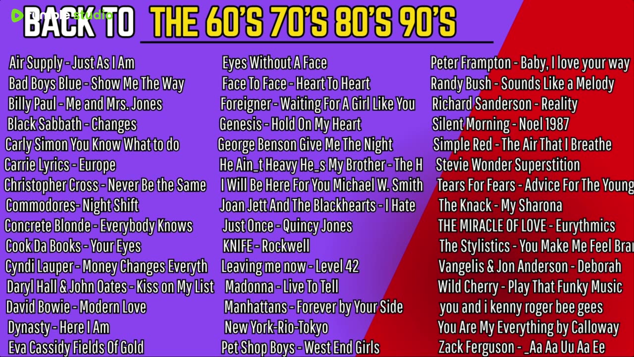Oldies songs - the best of music - from the 60s, 70s, 80s and 90s1