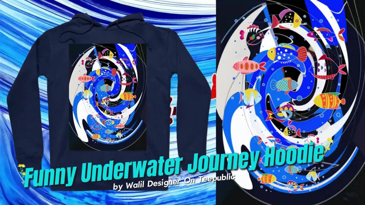 Funny Underwater Journey Hoodie by Walil Designer on Teepublic