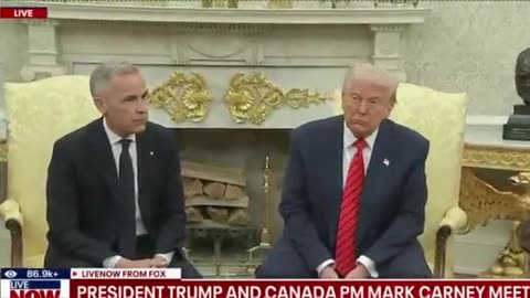 Donald Trump looks super unhappy in the Oval Office meeting with Prime Minister Carney