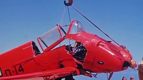Culver TD2C-1 pilotless drone comes to grief during arrested landing trials in April 1945