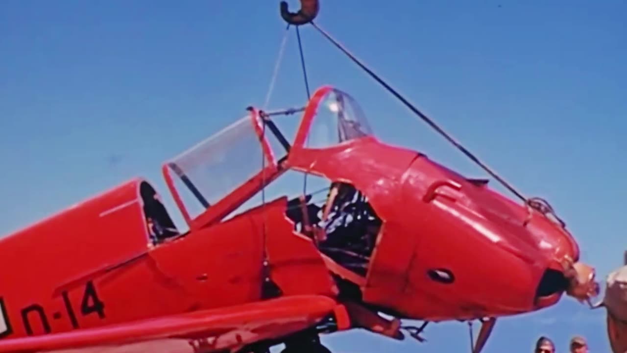 Culver TD2C-1 pilotless drone comes to grief during arrested landing trials in April 1945