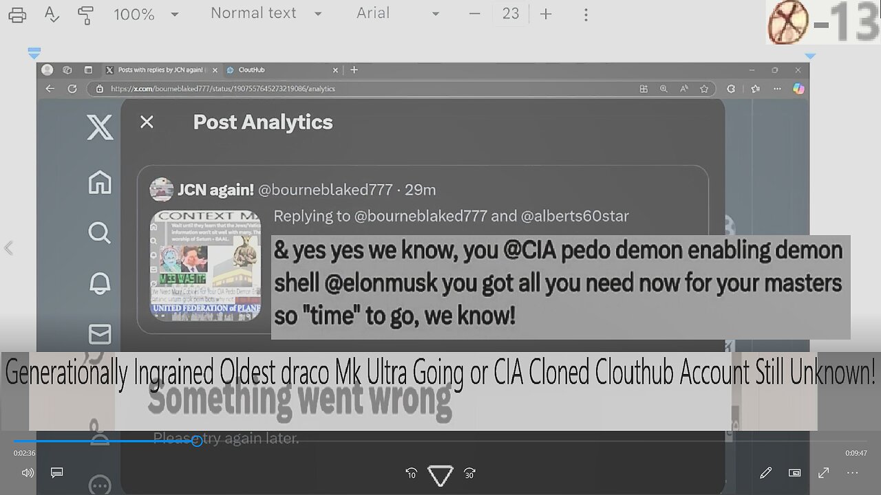 Generationally Ingrained Oldest draco Mk Ultra Going or CIA Cloned Clouthub Account Still Unknown!