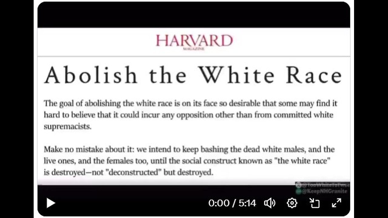 Abolish The White Race... Dem's constant propaganda