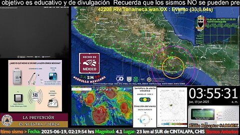 SISMO Magnitud 4.4 Loc 32 km al NORTE de S PEDRO POCHUTLA, OAX 19/06/25 03:54:56 #noameritoalerta