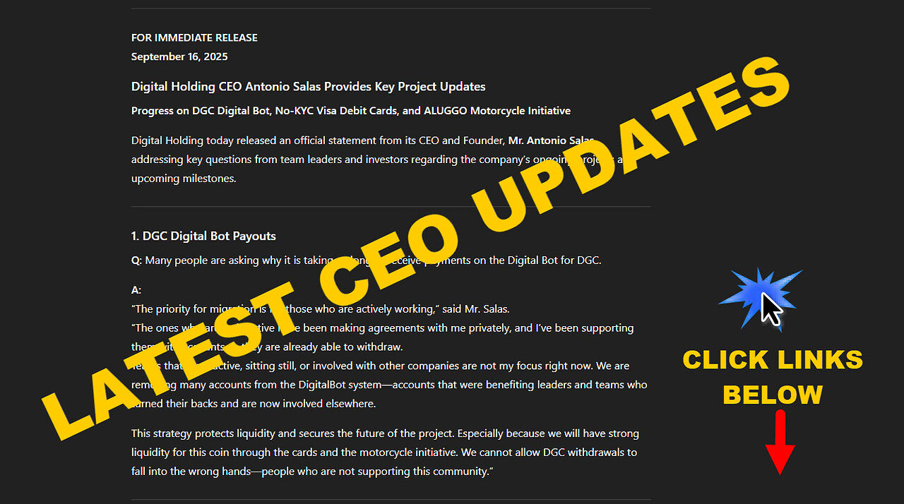 DIGITAL HOLDING (latest updates) CEO FOUNDER ANTONIO SALAS - AI CRYPTO PROFITS - TOP TEAM ROB BUSER