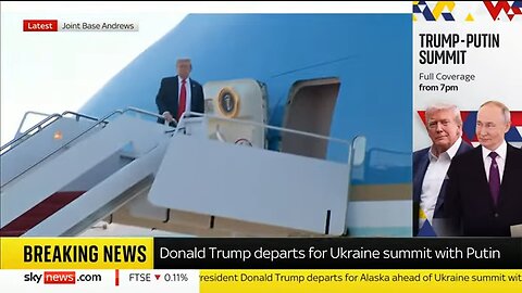 Trump boards Air Force One ahead of meeting with Putin in Alaska