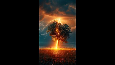 Lightning Strikes Tree Caught Camera! #lightning #thunder