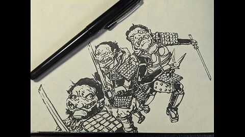 Samurai Pen Drawing Sketchbook