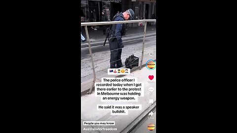 Australia- Melbourne Cop Spotted With Sonic Weapon On Street