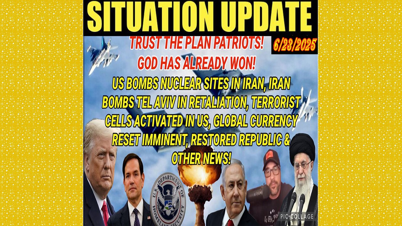 SITUATION UPDATE 6/23/25 - US Bombs Nuclear Sites In Iran, Iran Bombs Tel Aviv In Retaliation