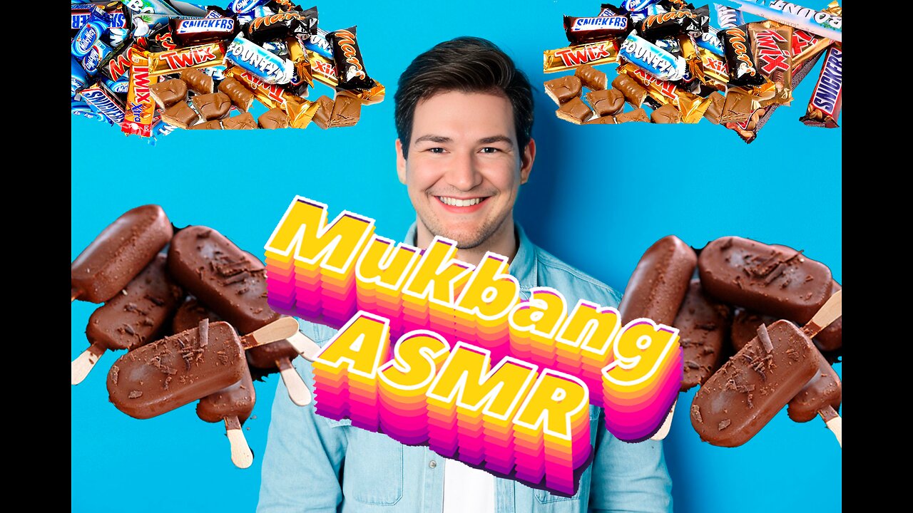 Mukbang ASMR Ice cream snickers chocolate