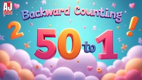 Counting 50 to 1 Backwards 🔢| Reverse Math Numbers for Kids 😊