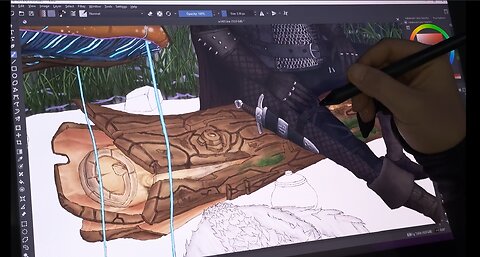 Drawing Wooden Logs (Timelapse)