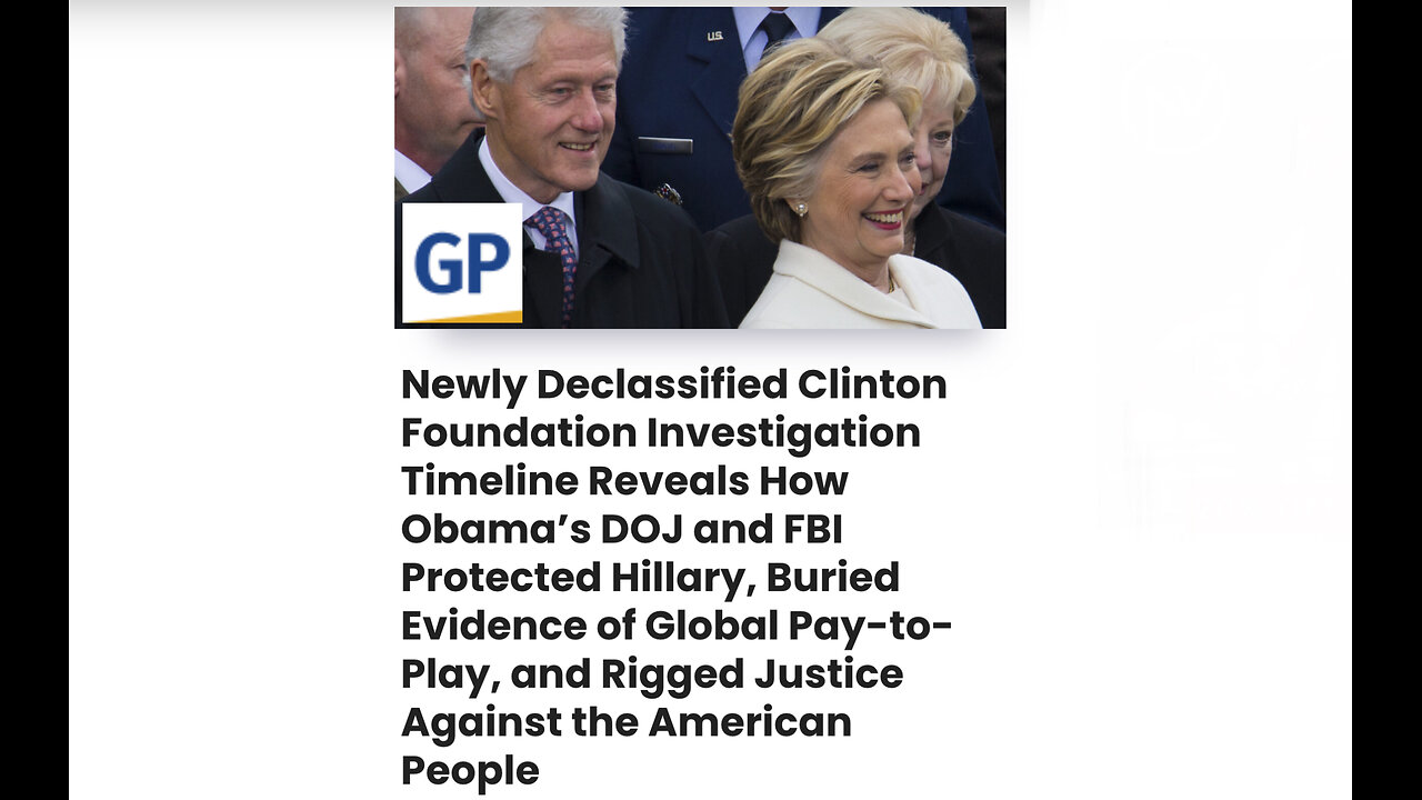New Clinton Foundation Investigation Timeline Reveals How Obama’s DOJ and FBI Protected Hillary