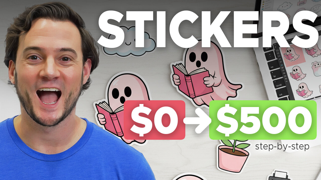 My INSANELY EASY Way of Selling Print on Demand Stickers (5 Minutes)