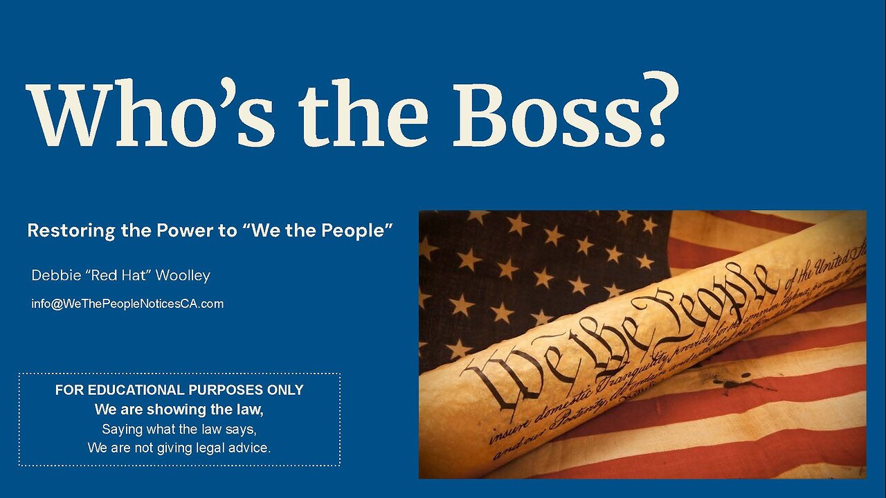 WHO'S THE BOSS? Presentation to SRA 8/12/2025