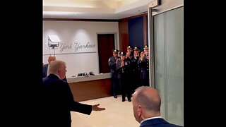 New York City Police Officers give Donald Trump a standing ovation while cheering