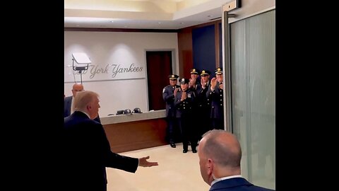 New York City Police Officers give Donald Trump a standing ovation while cheering