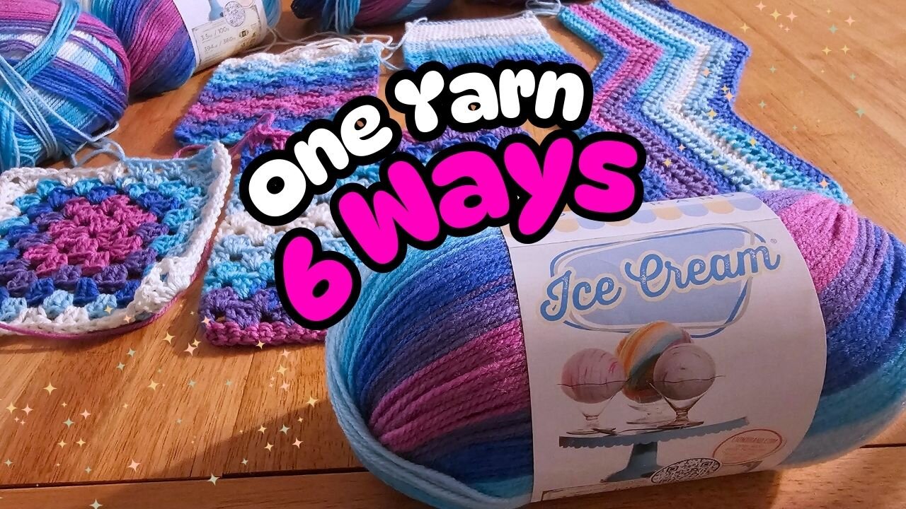 One Yarn 6 Ways | Lion Brand Ice Cream Yarn - Colorway Moon Mist