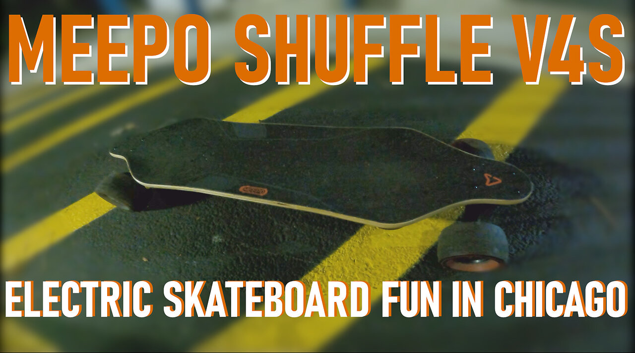 MEEPO SHUFFLE V4 S ER : ELECTRIC SKATEBOARD FUN AT EV CHARGER LOT : PRACTICING IN CHICAGO AT NIGHT!