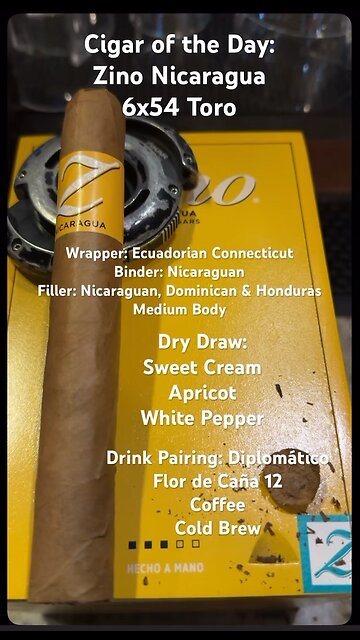 Zino Nicaragua 6x54 Toro #CigarOfTheDay #CigarReview #Shorts #Short