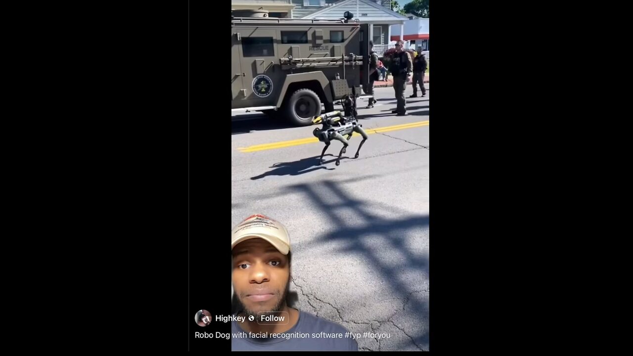 Robot Dogs with Facial Recognition & Crowd Dispersement working alongside National Guard