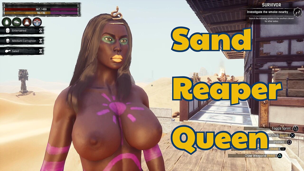 Conan Exiles, Beginners guide , Sand Reaper Queen, busty, boobs